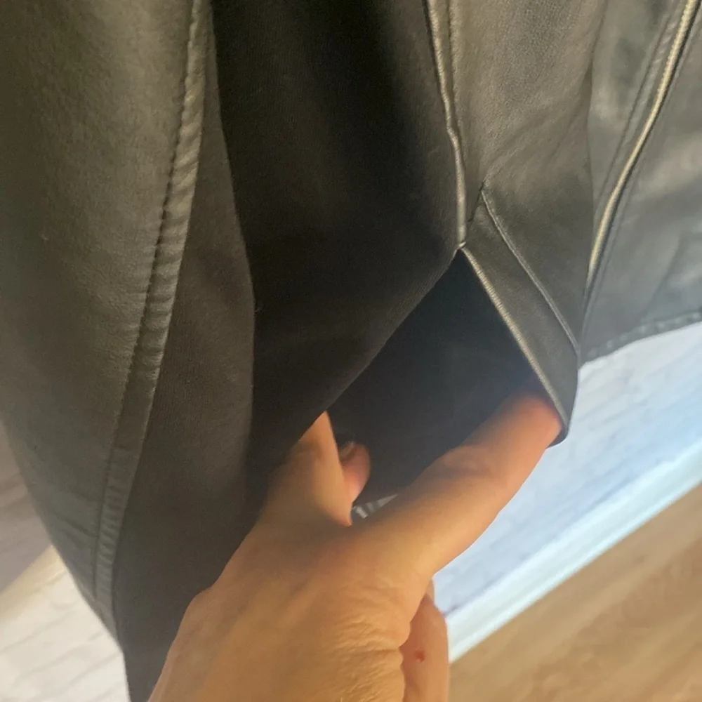 Pennington’s Black Moto Biker Faux Leather Classic Zip Up Jacket 1X - Picture 8 of 14